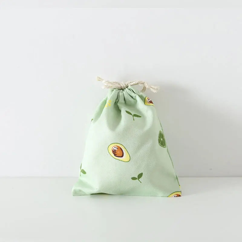 Casual Women Cotton Drawstring Shopping Bag Eco Reusable Folding Grocery Cloth Underwear Pouch Case Travel Xmas Gift Bag