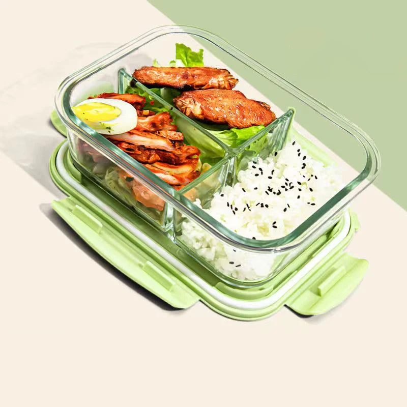 New style Lunch Box Glass 1050ml Microwave Bento Box Food Storage Box school food containers compartment