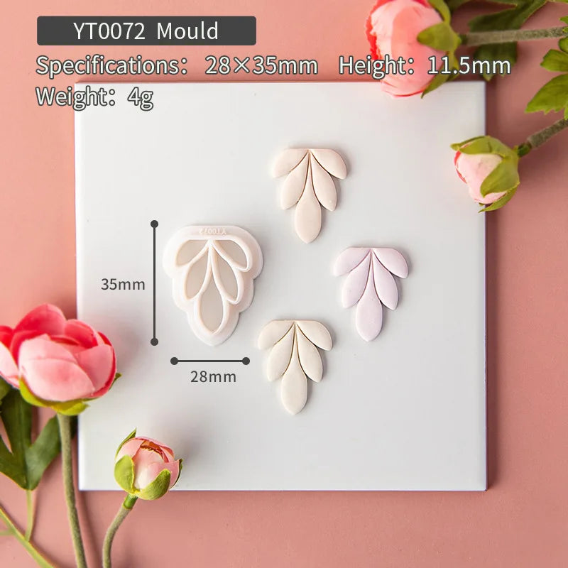 Minimalist Style Polymer Clay Earrings Mold DIY Soft Pottery Mold Bohemian Style Jewelry Pendant Clay Modeling Die Embosser Mold