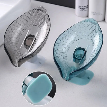 Soap Dish Leaf Soap Box Drain Soap Holder Bathroom Shower Soap Holder Dish Storage Plate Tray Bathroom Supplies Soap Container