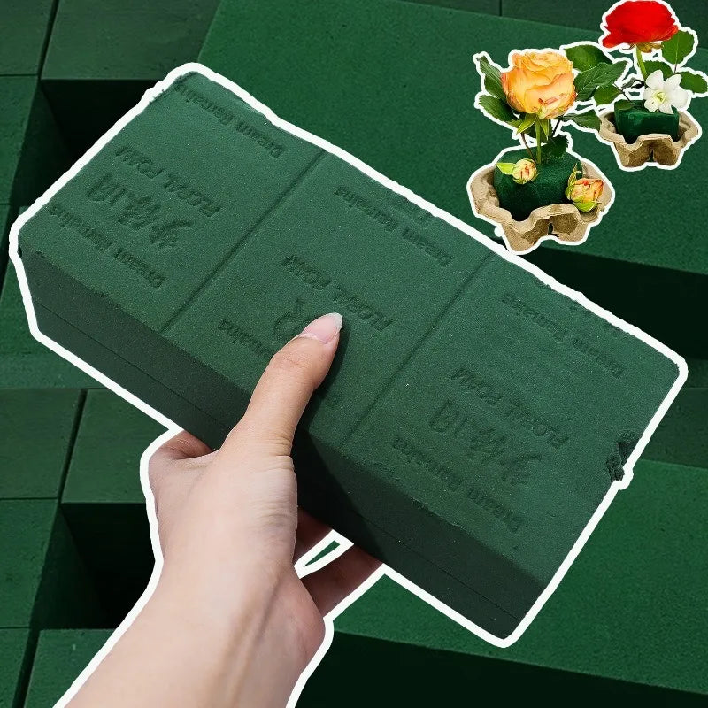 6/1Pcs Square Floral Foam Bricks Artificial Dry Wet Flower Mud Flower Arrangement Foam Blocks Green Sponge for Florist Supplies