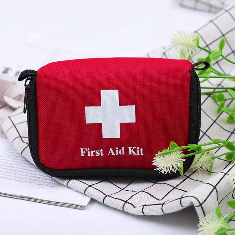 Mini First Aid Kit Red PVC Outdoors Camping Emergency Survival Empty Bag Bandage Drug Waterproof Storage Bag 14x11x5cm