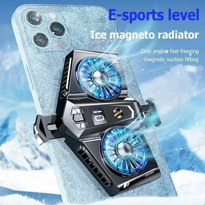 K8 Mobile Phone Semiconductor Back Clip Dual Fast Cooling Fan K8A Tablet Magnetic Game Cooler for Live Broadcast Gaming Radiator