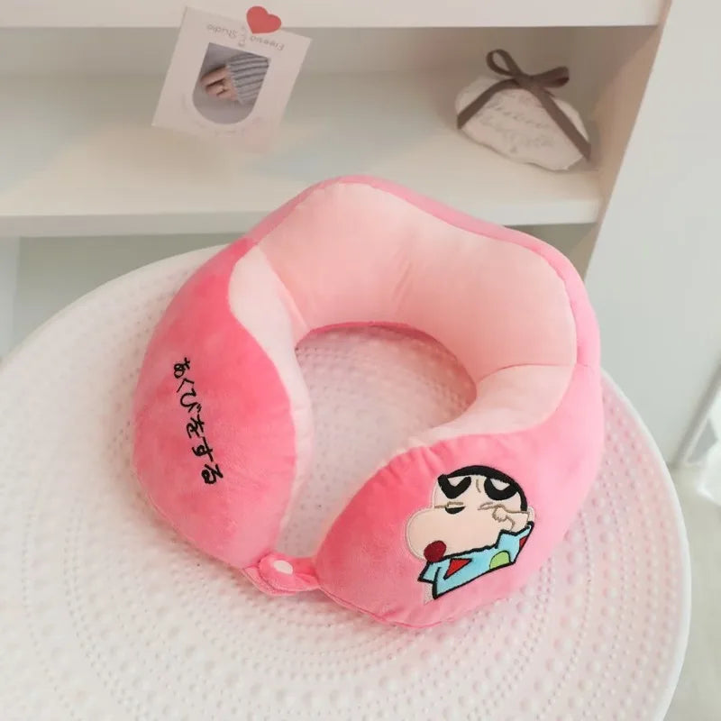 Anime Crayon Shin Chan U-shaped Pillow Cartoon Portable Travel Neck Pillow Cute Crayon Shin Chan Student Neck Pillow Gift