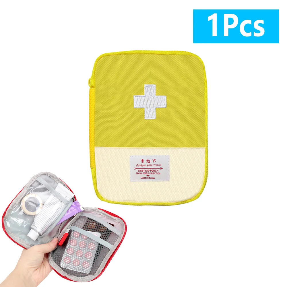 1/2/10Pcs Mini Portable Medicine Bag First Aid Kit Outdoor Medical Emergency Kits Pouch Organizer Home Medicine Pill Storage Bag