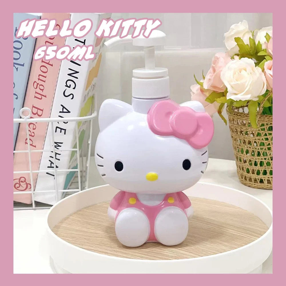 450/780ML Sanrio Cinnamoroll Kuromi Mymelody Cartoon Shampoo Conditioner Bottle Dispenser Refillable Containers for Liquid Soap