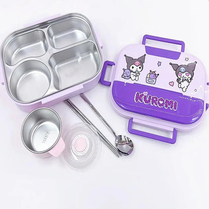 Sanrio Kuromi melody Stainless Steel Bento Lunch Box Bags Meal Prep Hello Kitty Containers Lunch Enfant Lunch Pack for Kids