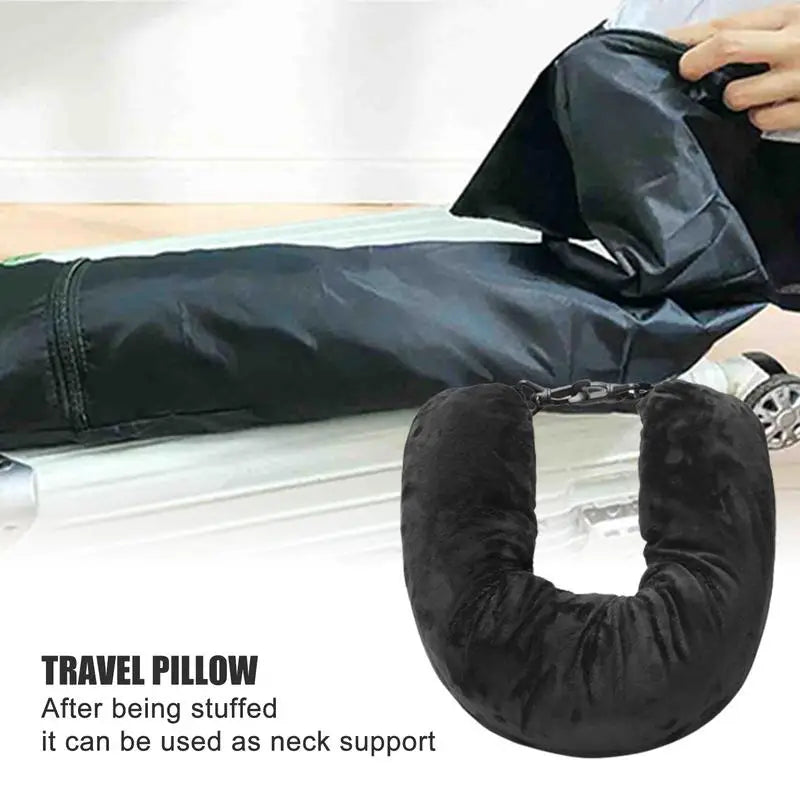 Stuffable Neck Pillow for Travel Refillable Soft Travel Neck Pillows for Airplanes Lightweight Portable Sleeper Hold Pillow