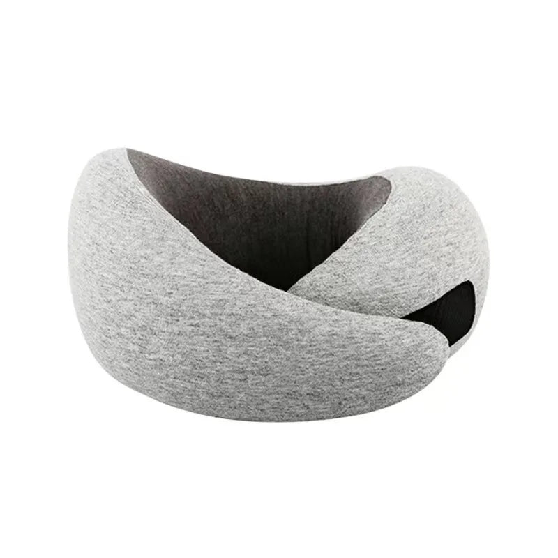 Memory Cotton U-shaped Pillow Cotton Solid Color Airplane Travel  Cervical Neck Protector Pillow