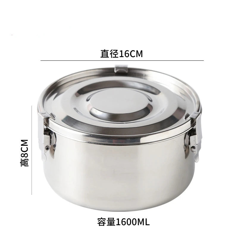 Korean Lunch Box Stainless Steel Large Capacity Bento Box Sealed Leak-proof Picnic Storage Box Vegetable Fruit Fresh-keeping Box