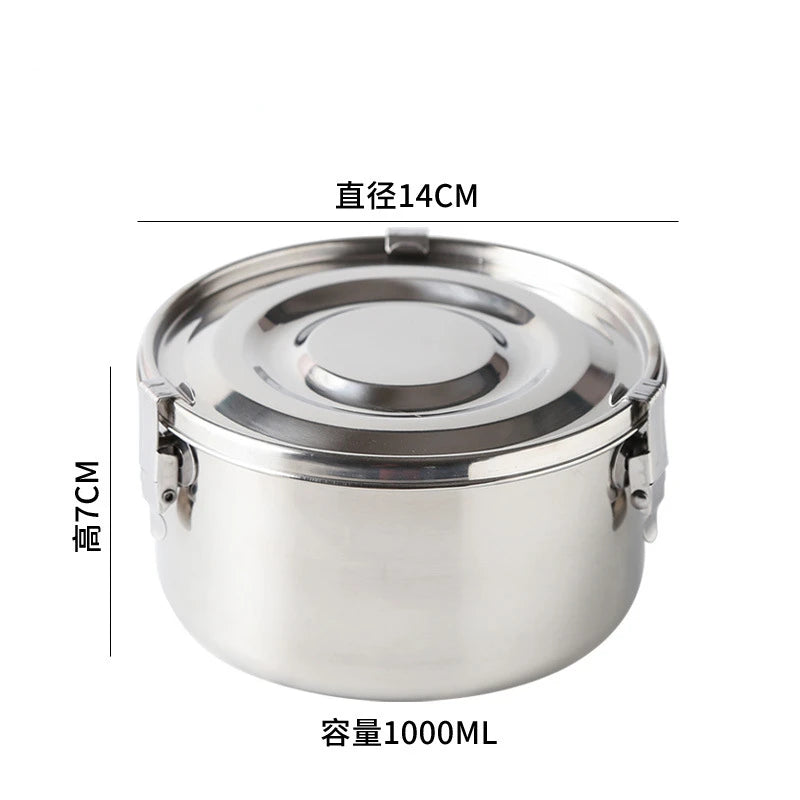 Korean Lunch Box Stainless Steel Large Capacity Bento Box Sealed Leak-proof Picnic Storage Box Vegetable Fruit Fresh-keeping Box