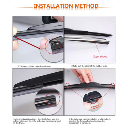 KOSOO 1PCS Car Wiper Blade Insert Natural Rubber Strip 10mm 14"16"17"18"19"20"21"22"24"26"28" Windscreen FR Wipe Car Accessories