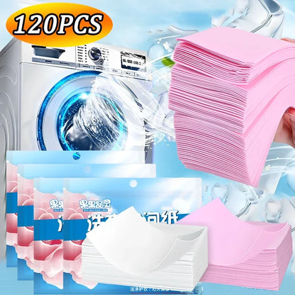 120/30PCS Laundry Tablets Laundry Soap Concentrated Detergent Sheet Underwear Clothes Cleaning Detergent Laundry Bubble Paper