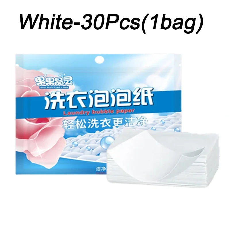 120/30PCS Laundry Tablets Laundry Soap Concentrated Detergent Sheet Underwear Clothes Cleaning Detergent Laundry Bubble Paper