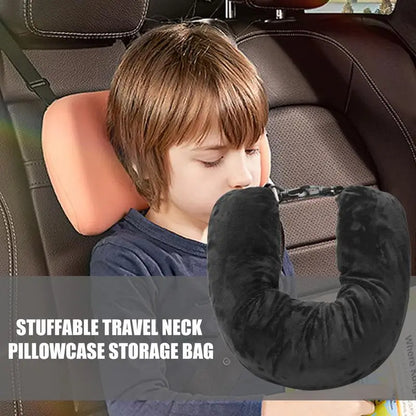 Stuffable Neck Pillow for Travel Refillable Soft Travel Neck Pillows for Airplanes Lightweight Portable Sleeper Hold Pillow