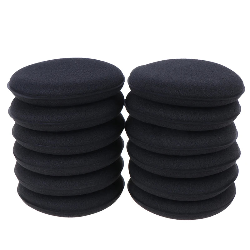 Car Foam Sponge 12Pcs Foam Sponge Wax Applicator Cleaning Detailing Pads Car Waxing Polish Car Home Care Cleaning black 10cm