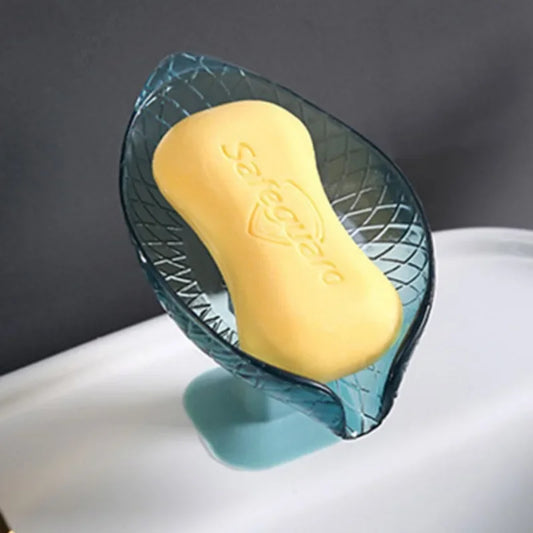 Soap Dish Leaf Soap Box Drain Soap Holder Bathroom Shower Soap Holder Dish Storage Plate Tray Bathroom Supplies Soap Container