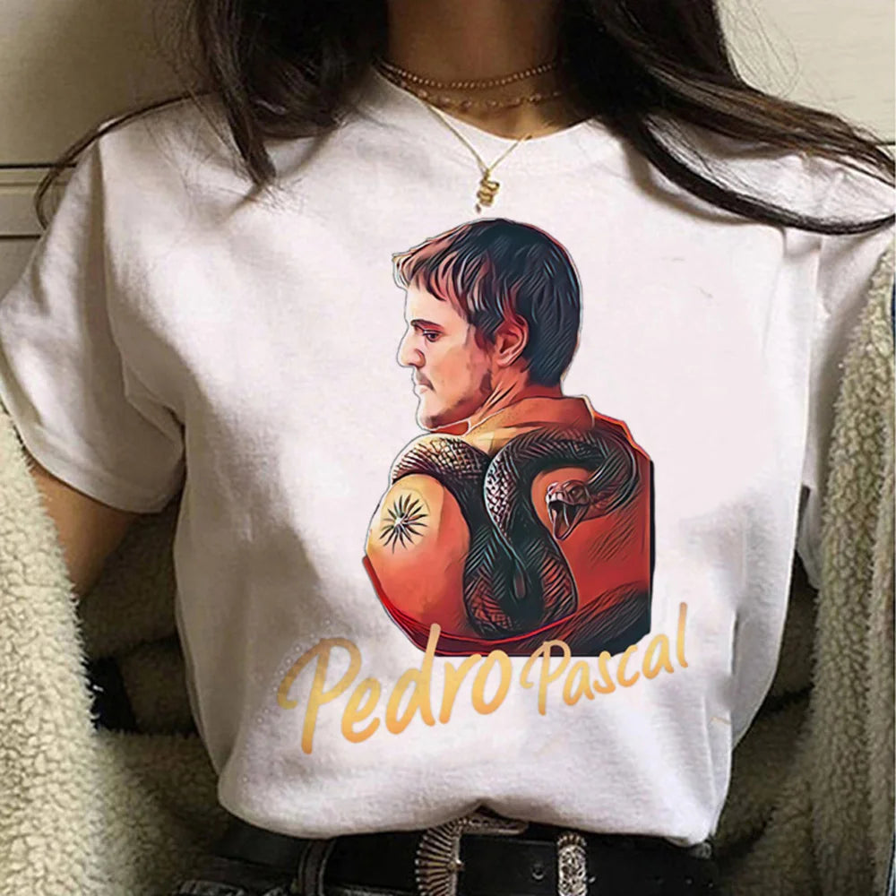 Pedro Pascal t shirt women streetwear anime summer Tee girl streetwear clothing