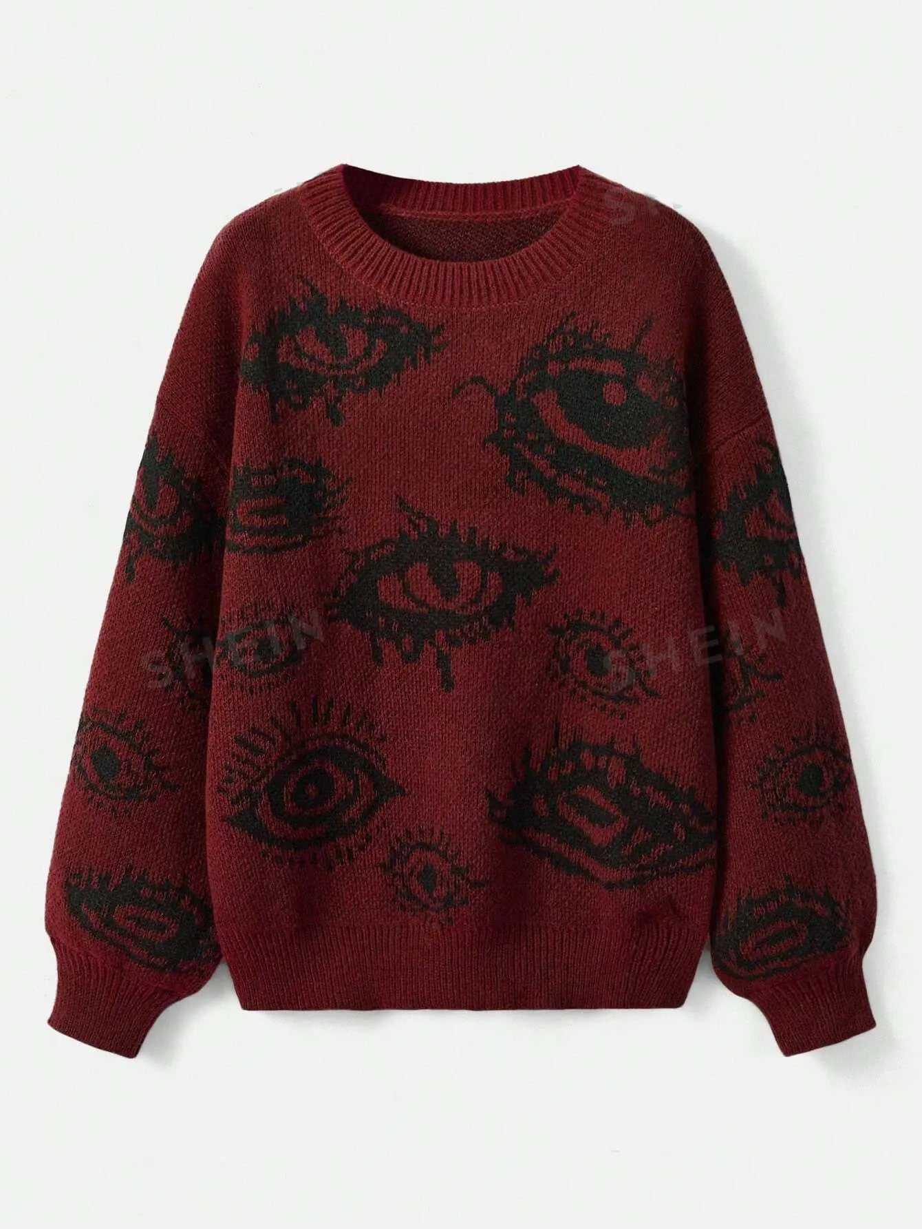 Traf Women's sweater eyes y2k new  pullovers Knit wear  Winter clothes women vintage Female clothing long sleeve tops Oversize