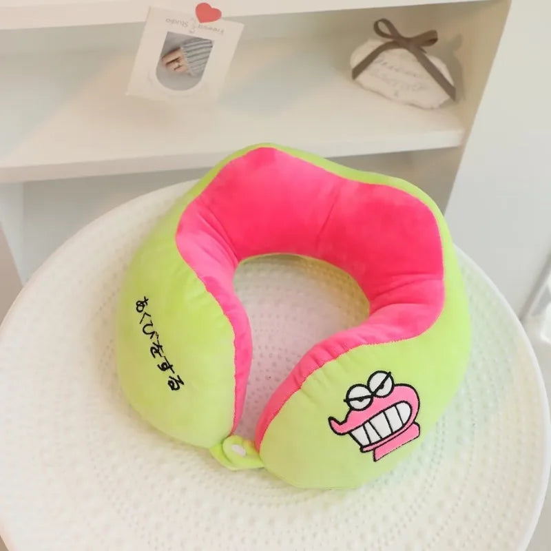 Anime Crayon Shin Chan U-shaped Pillow Cartoon Portable Travel Neck Pillow Cute Crayon Shin Chan Student Neck Pillow Gift