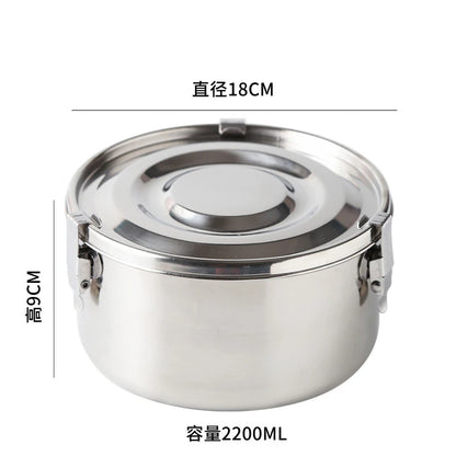 Korean Lunch Box Stainless Steel Large Capacity Bento Box Sealed Leak-proof Picnic Storage Box Vegetable Fruit Fresh-keeping Box