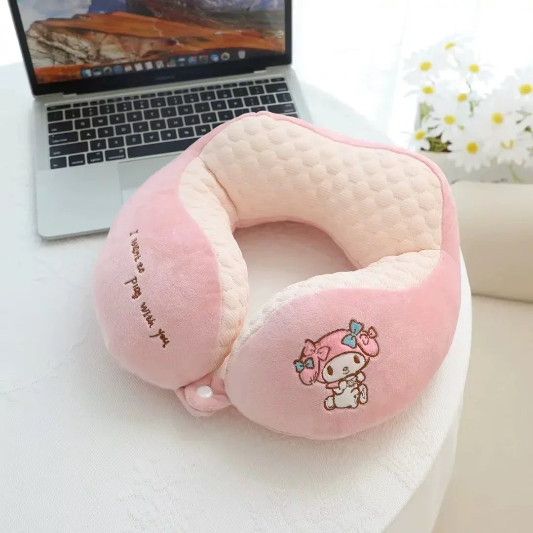 Sanrio My Melody Cartoon Napping Pillow Office Nap Portable Travel Neck Pillow Student Cushion U-Shape Cervical Cushion