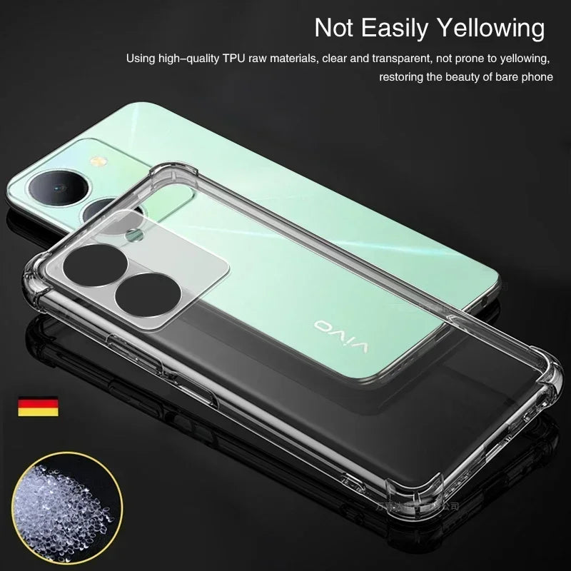 Anti Drop Airbag Phone Cases for VIVO Y18 Y18i Y18E Y18S  VIVOY18 Soft Full Protective Transparent Defence Protect Bumper Covers