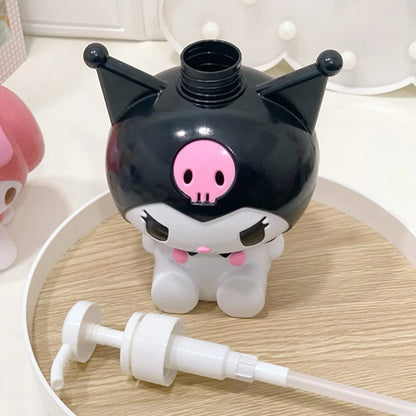 450/780ML Sanrio Cinnamoroll Kuromi Mymelody Cartoon Shampoo Conditioner Bottle Dispenser Refillable Containers for Liquid Soap