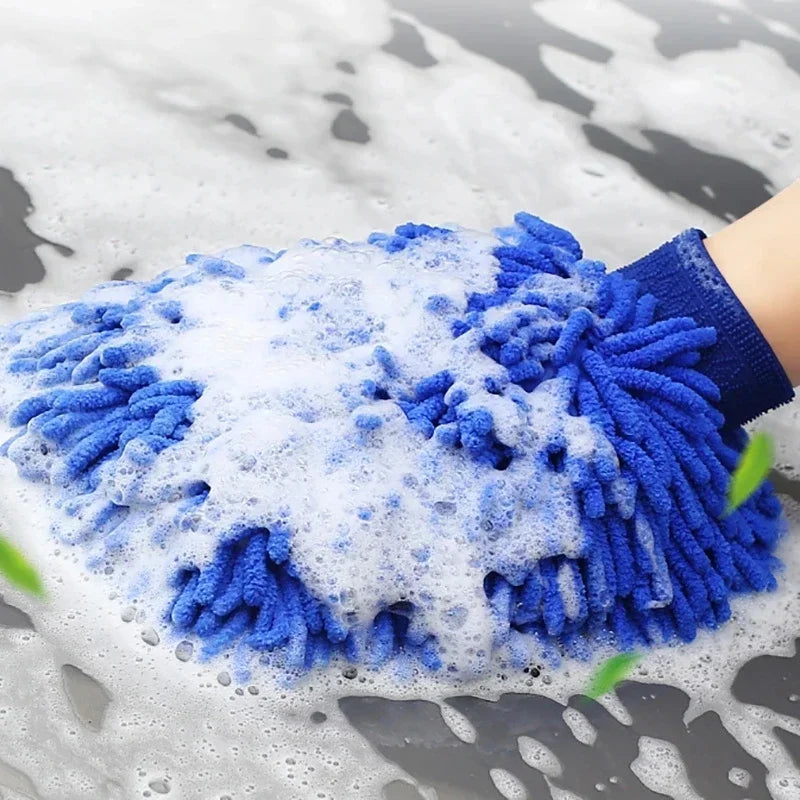 18X16CM Microfiber Car Wash Gloves Auto Gloves Ultra Absorbent Wash Car Sponge Scratch Free Microfiber Car Cleaning Tool