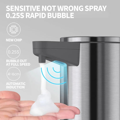 Intelligent automatic sensing stainless steel soap dispenser for washing mobile phones, contactless for home kitchen wall mounte