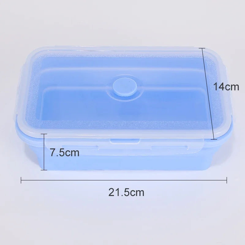 Silicone Food Storage Containers with Lids Collapsible Silicone Lunch Box Bento Boxes Meal Prep Container for Kitchen BPA Free