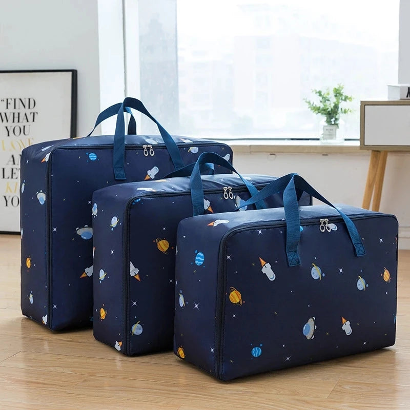 Portable Storage Bag Cartoon Oxford Cloth Quilt Storage Bag Large-Capacity Travel Package Toy Organizing Bag Waterproof Package