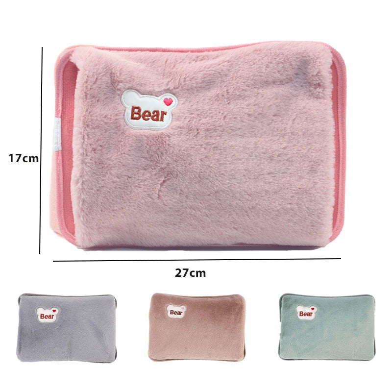 Rechargeable Hot Water Bottle Cute Electric Hand Warmer EU Plug Reusable Hot Compress Bag Heating Pad Hand Pocket Warmer