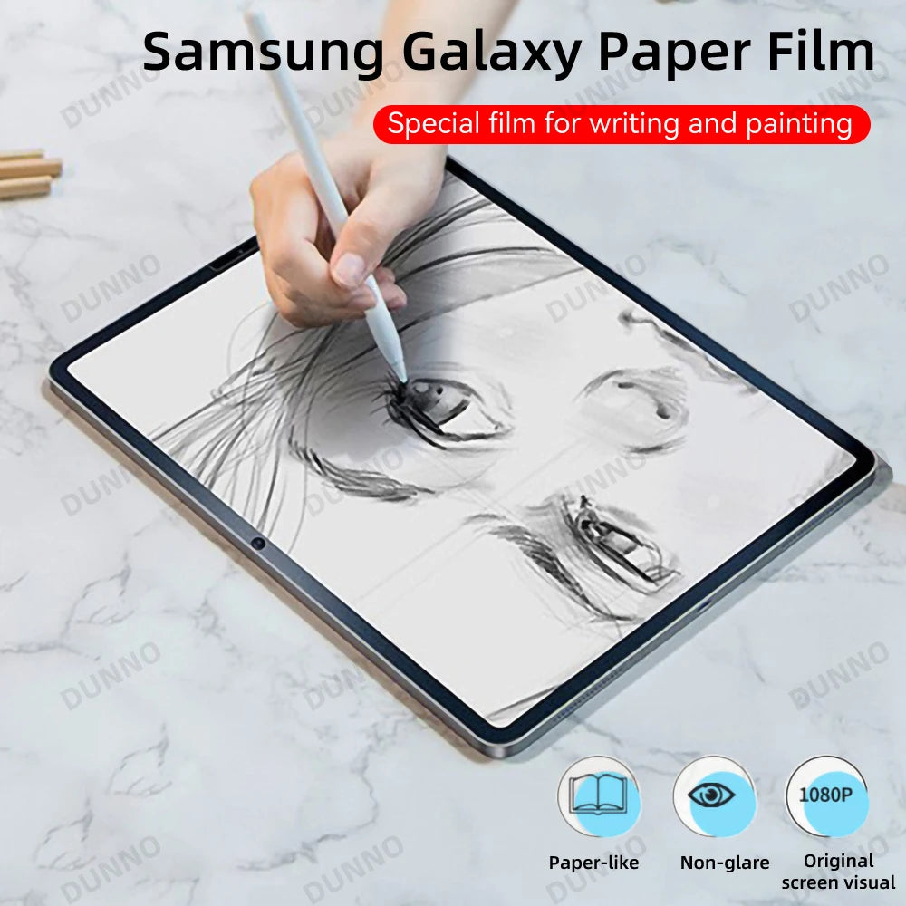 Paper Feel Screen Protector for Samsung Galaxy Tab S6 Lite A9 Plus S9 A8 A7 Lite Painting Write Matte PET Paper Feel Film