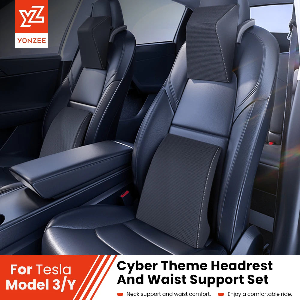 YZ For Tesla Model 3 Y Highland Neck Pillow Headrest Pillow Automobile Seat Neck Rest Auto Seat Head Support Pillow Accessories