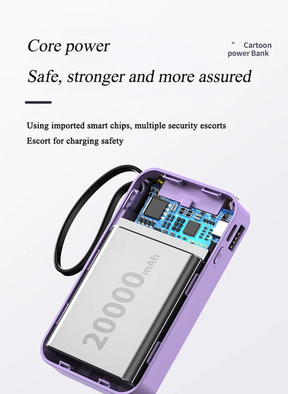 Mobile Power Bank 20000mah Powerbank Portable Charger External Battery 20000 Mah Power Banks Gifts