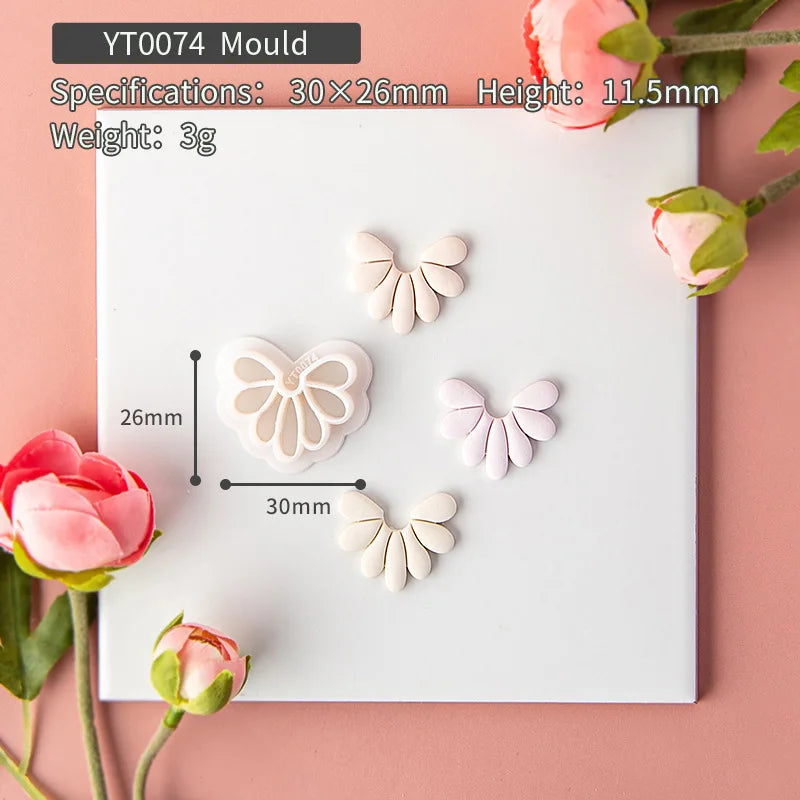 Minimalist Style Polymer Clay Earrings Mold DIY Soft Pottery Mold Bohemian Style Jewelry Pendant Clay Modeling Die Embosser Mold