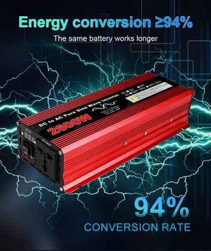 Pure Sine Wave Inverter Portable Power banks Converter DC 12v To AC 110V 220V Solar Inverter Peak Power 1200W 1600W 2000W 2600W