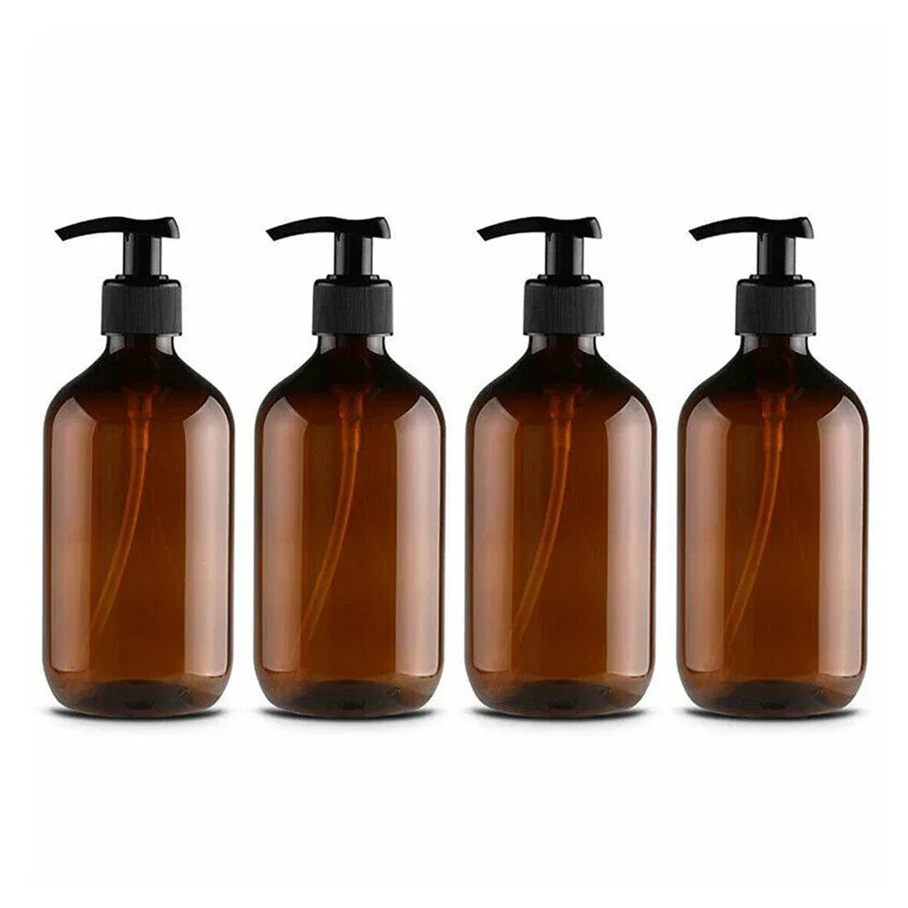 4PCS 500ml Bathroom Soap Dispenser Refillable Hand Pump Dispenser Bottle Bathroom Shower Gel Shampoo  Reusable  Bathroom Supply