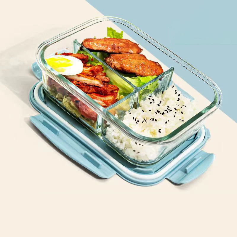 New style Lunch Box Glass 1050ml Microwave Bento Box Food Storage Box school food containers compartment