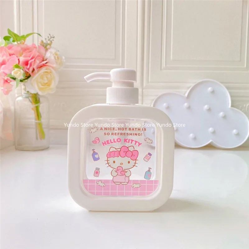 New Sanrio Hello Kitty Portable Bath Bottle Cartoon Travel Shampoo Shower Milk Sub-Bottle Lotion Dormitory Press Storage Bottle