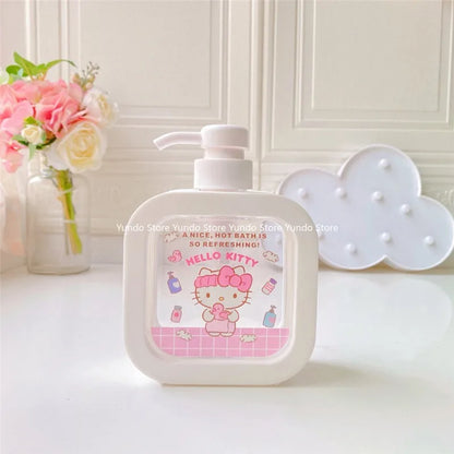 New Sanrio Hello Kitty Portable Bath Bottle Cartoon Travel Shampoo Shower Milk Sub-Bottle Lotion Dormitory Press Storage Bottle