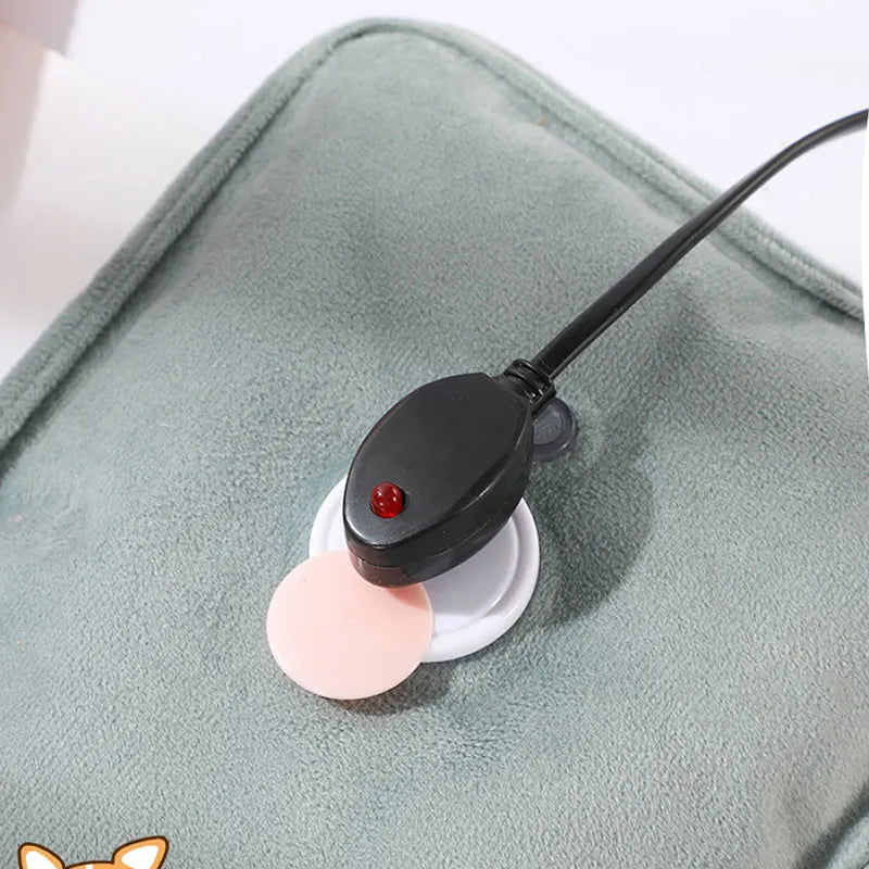 Rechargeable Hot Water Bottle Cute Electric Hand Warmer EU Plug Reusable Hot Compress Bag Heating Pad Hand Pocket Warmer