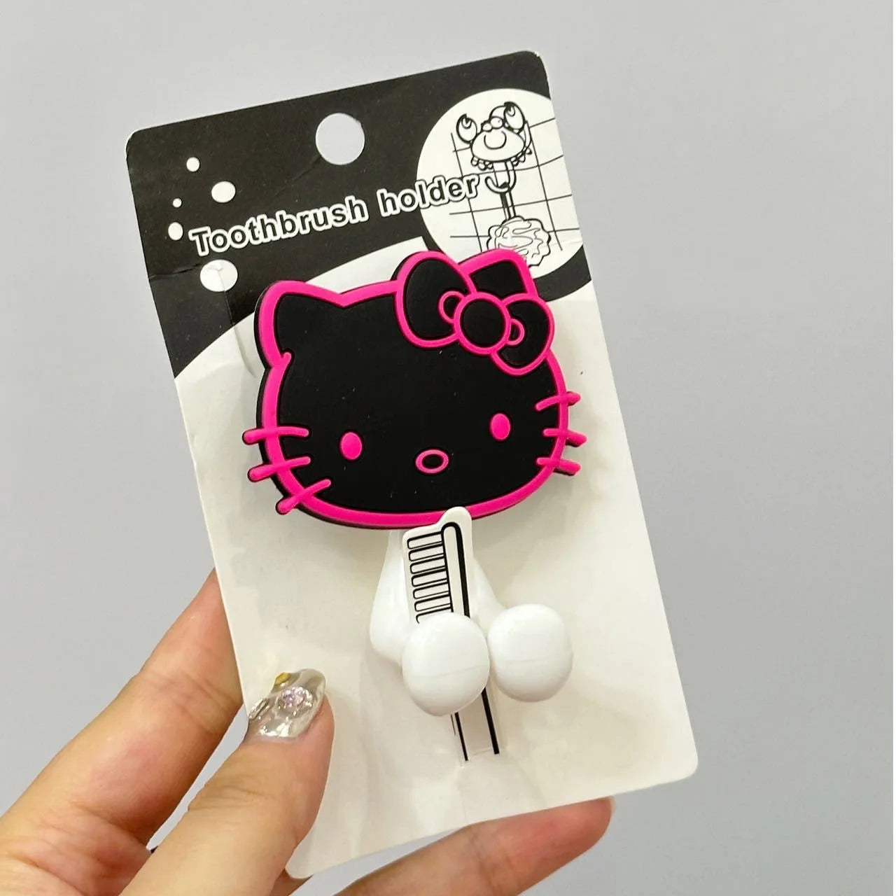 Cartoon Hello Kitty Toothbrush Holder Anime Sanrio Children Multipurpose Wall Mounted Shelf Family Kitchen Bathroom Supplies