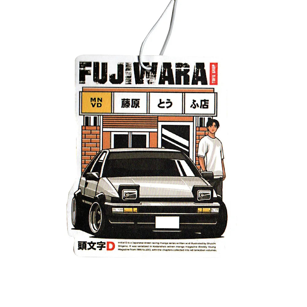 JDM Initial D AE86 Car Air Freshener Hanging Rearview Mirror Perfume Pendant Solid Paper Fujiwara Tofu Shop Interior Accessories