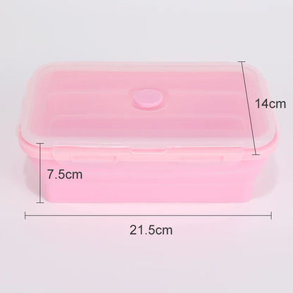 Silicone Food Storage Containers with Lids Collapsible Silicone Lunch Box Bento Boxes Meal Prep Container for Kitchen BPA Free