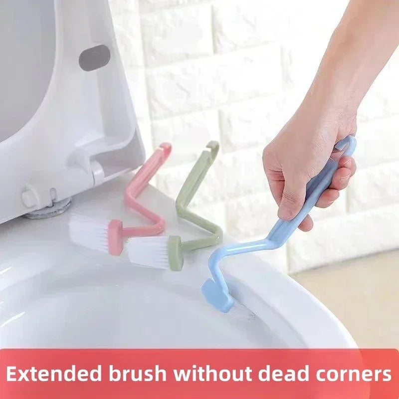 Toilet Brush S Shape Portable Toilet Cleaner Curved Edge Corner Handle Bathroom Supplies Cleaning Household Tools Accessories