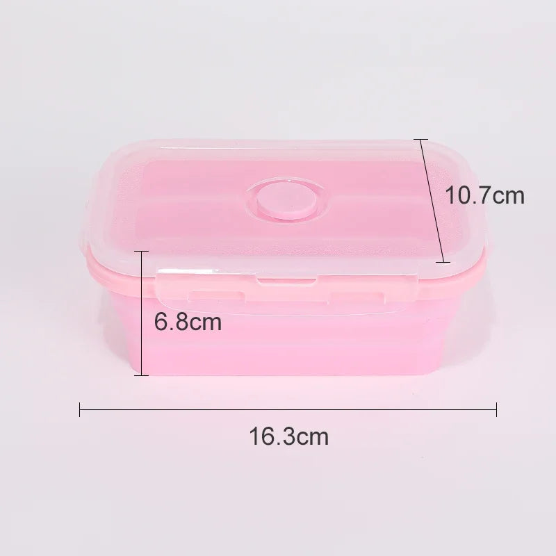 Silicone Food Storage Containers with Lids Collapsible Silicone Lunch Box Bento Boxes Meal Prep Container for Kitchen BPA Free