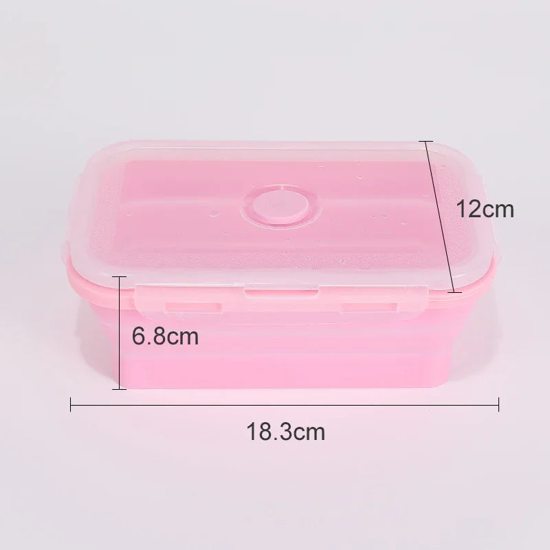 Silicone Food Storage Containers with Lids Collapsible Silicone Lunch Box Bento Boxes Meal Prep Container for Kitchen BPA Free