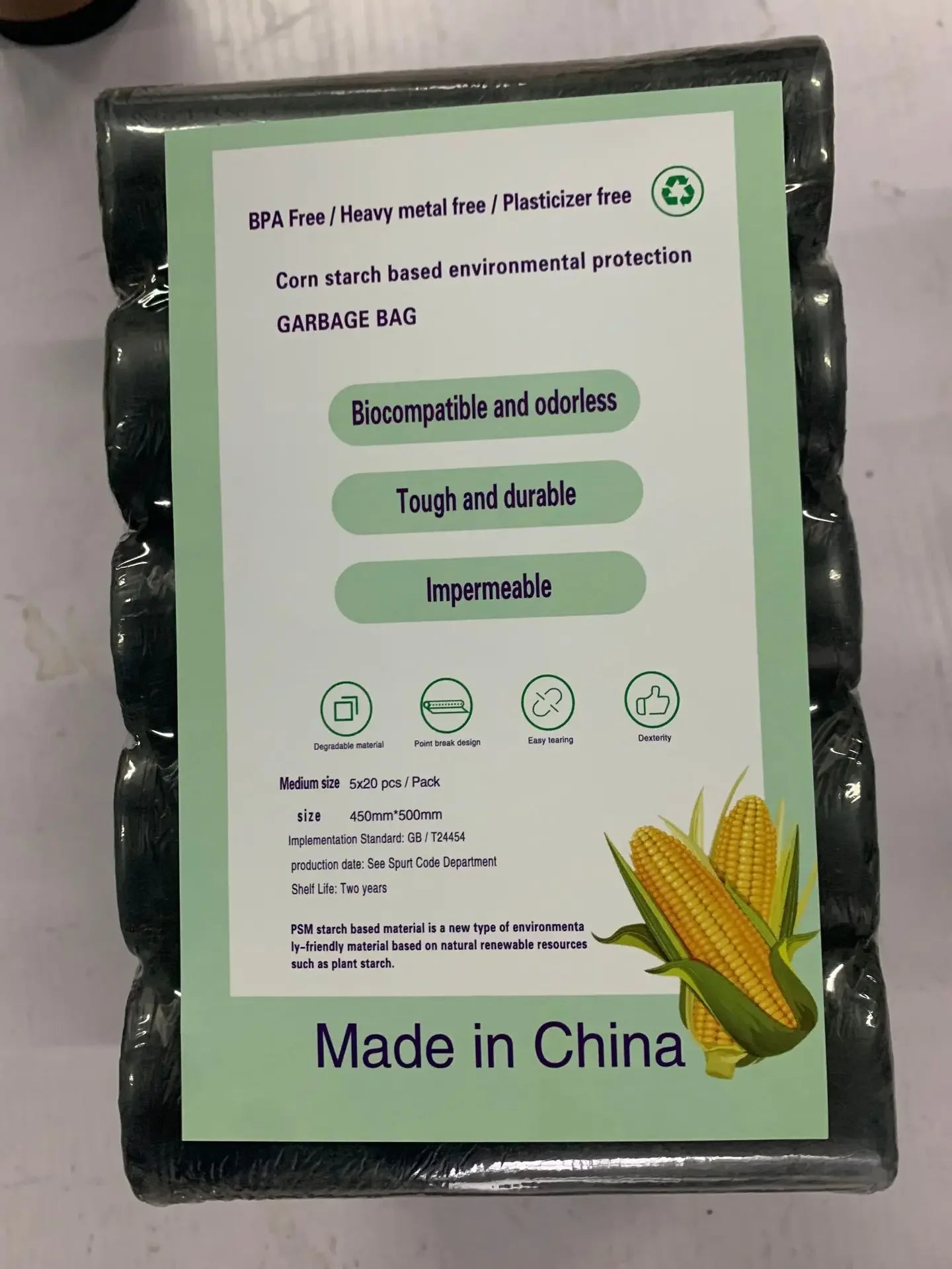 100pcs Biodegradable garbage bags classified disposable cleaning kitchen Starch Degradable Trash Bags environmental